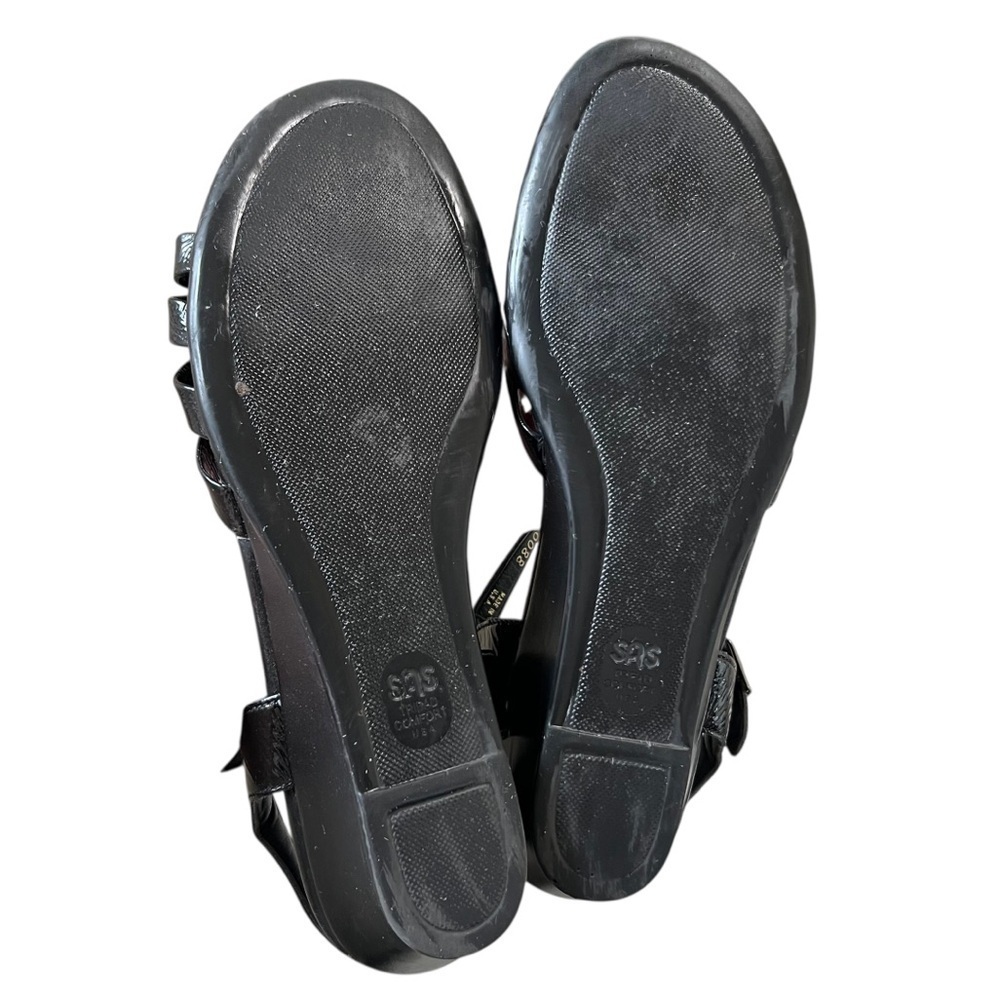 SAS Strippy Women’s Size 9.5 Tripad Comfort Patent Leather Wedge Sandals - Picture 6 of 7
